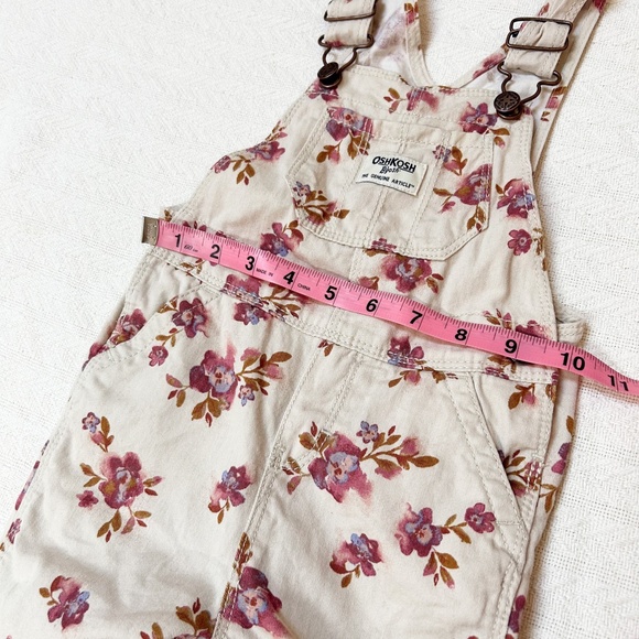 OSH KOSH B’GOSH flowers cream pink water color overalls - 18months - Picture 7 of 10